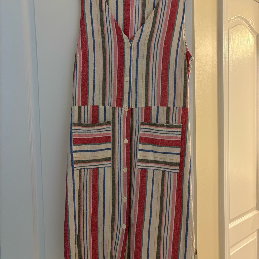 Old Navy Red and Blue Striped Midi Dress